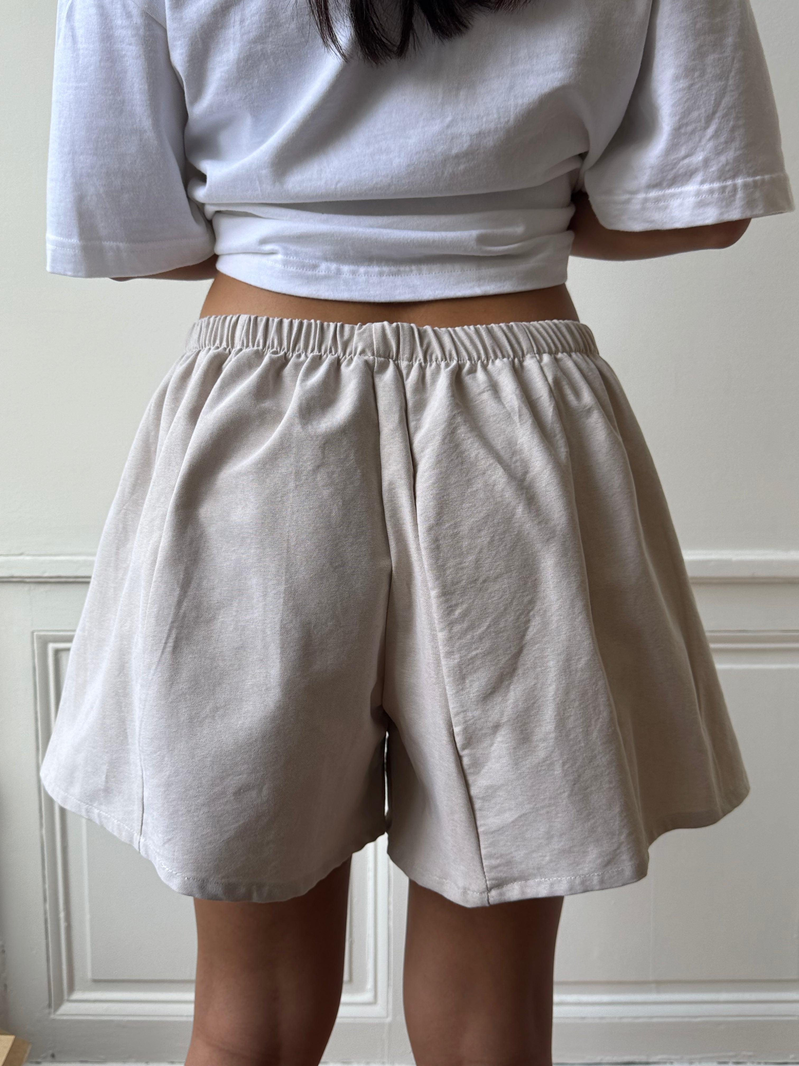 Caleçon short upcyclé beige