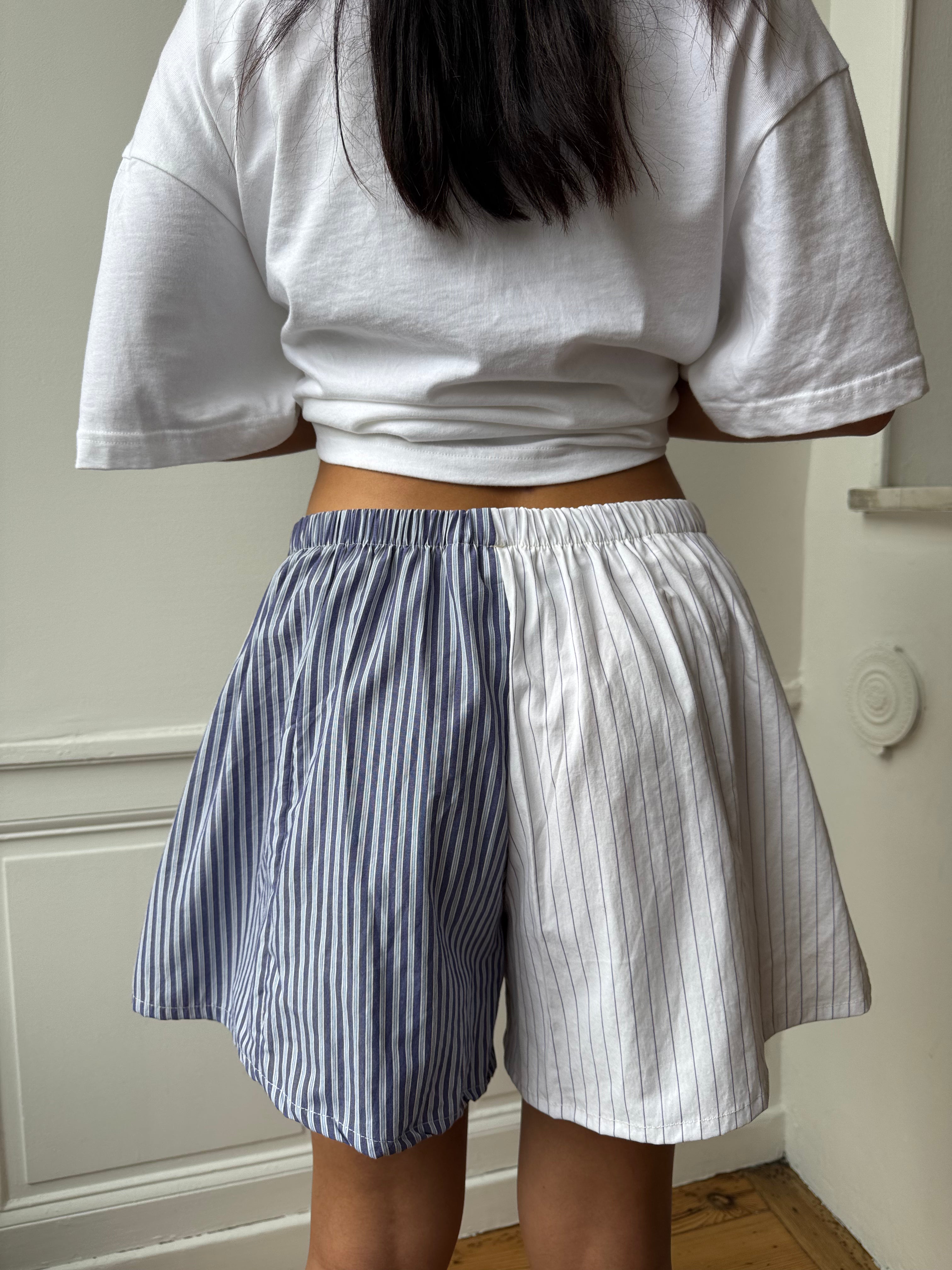 Caleçon short upcyclé bicolore