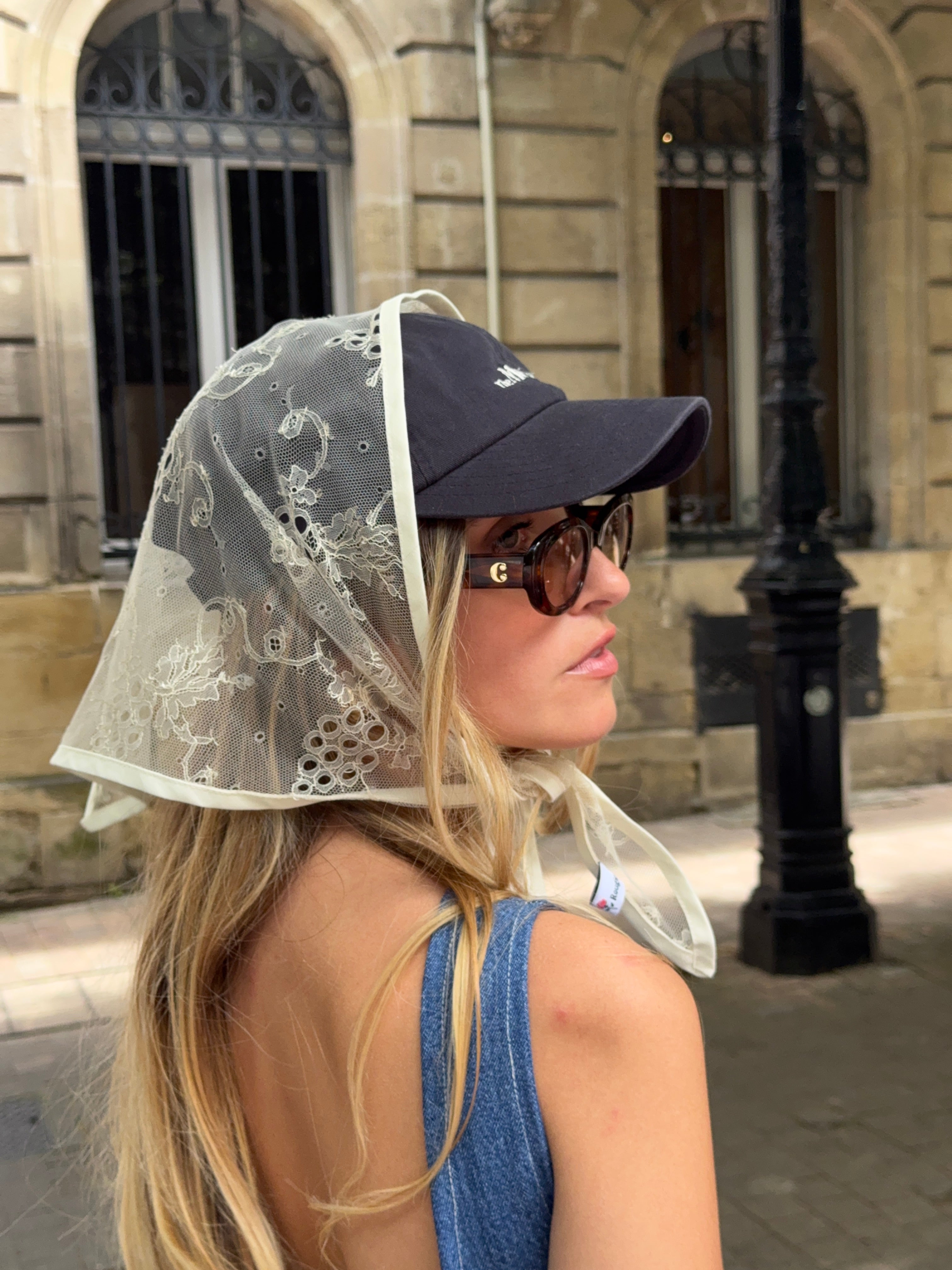 Foulard dentelle écrue