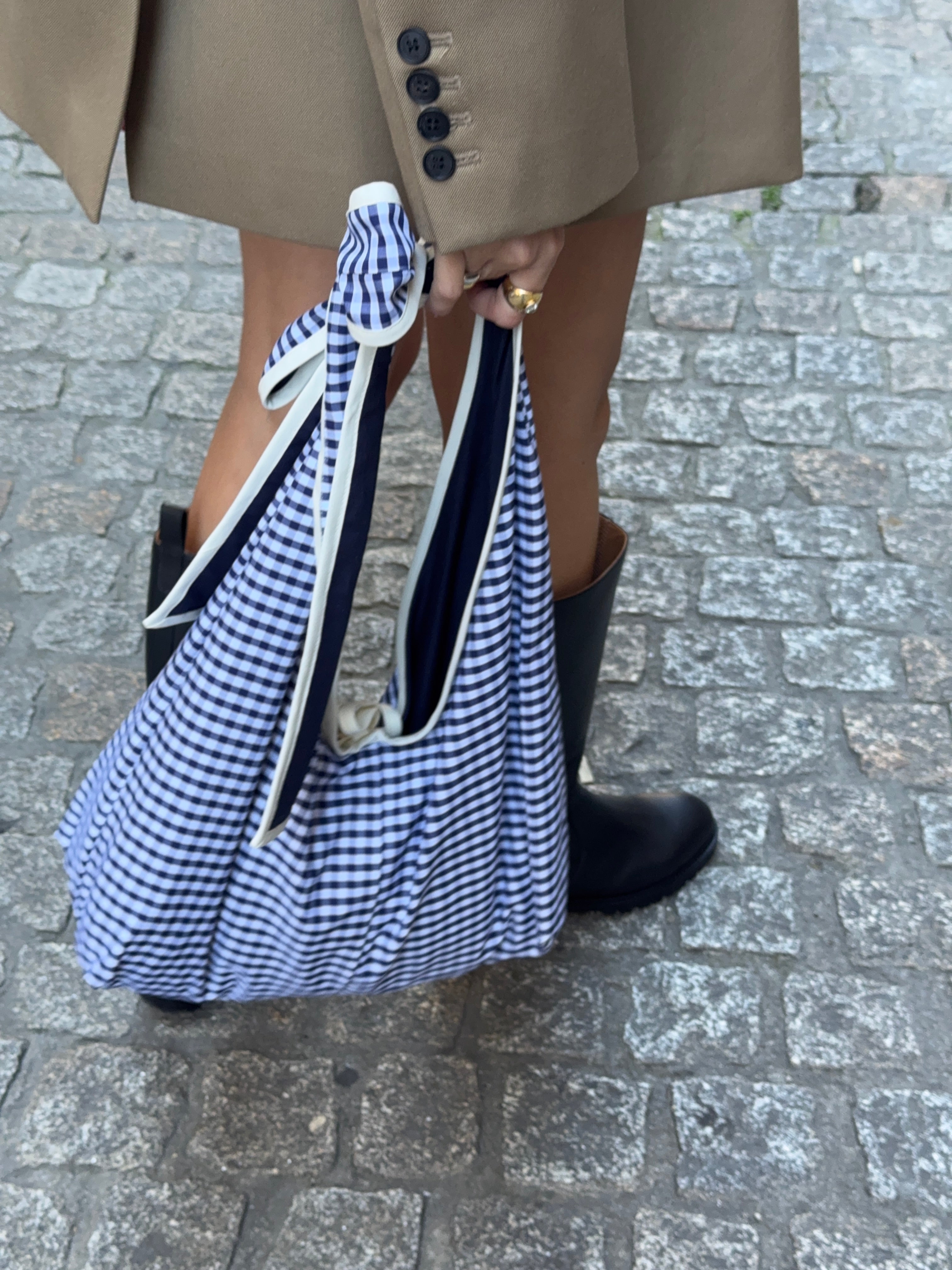 Sac nœud vichy bleu