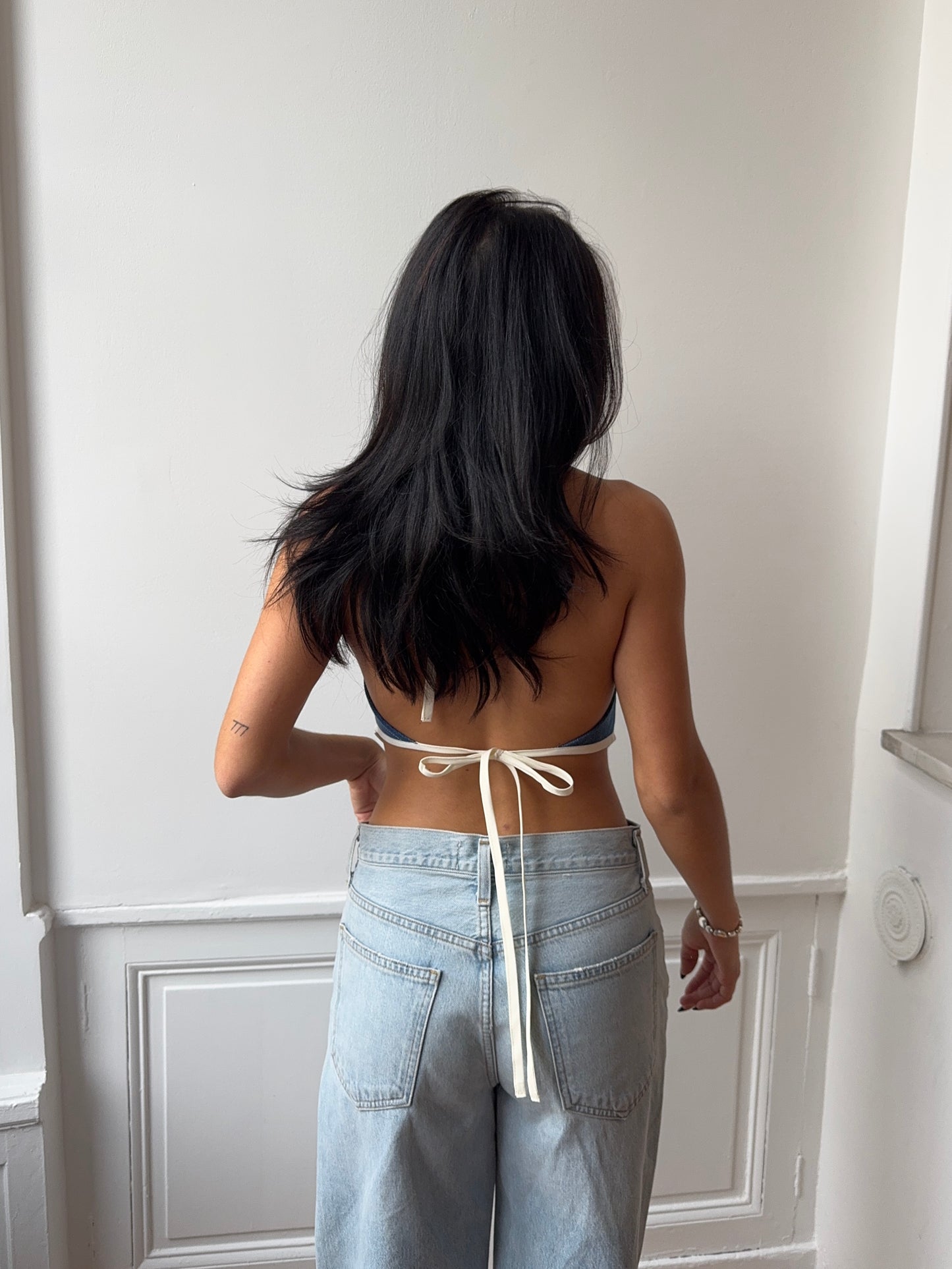 Top upcyclé denim