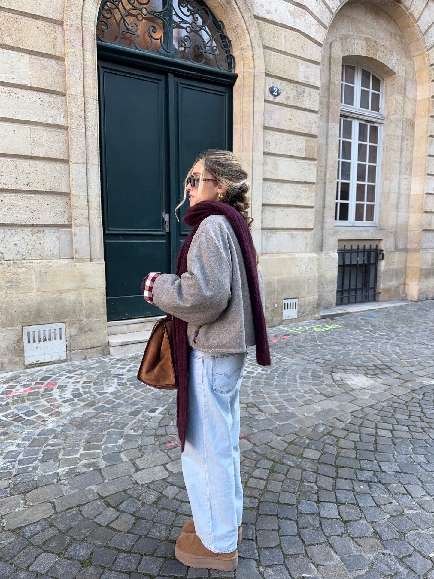 Veste laine taupe