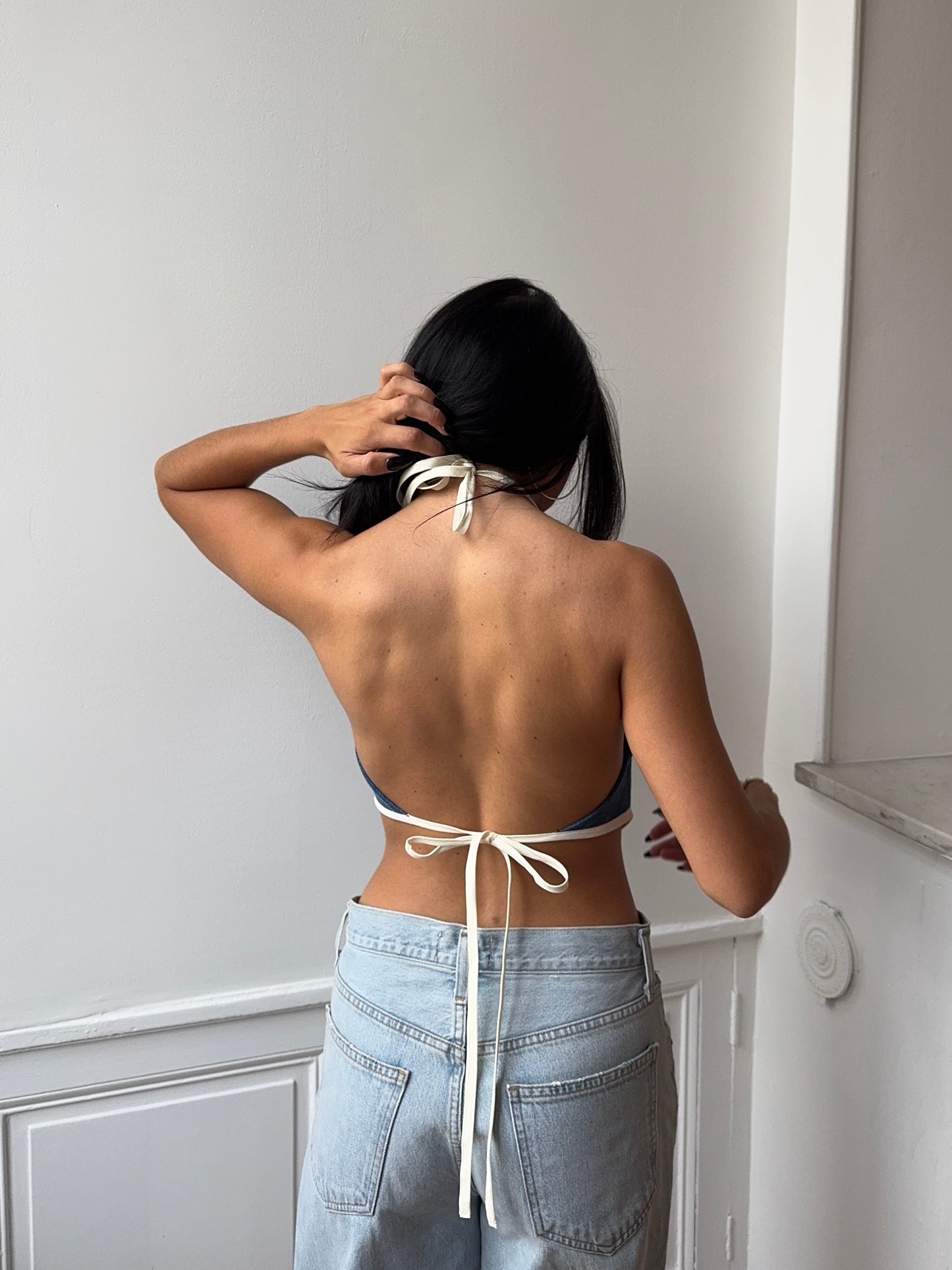 Top upcyclé denim