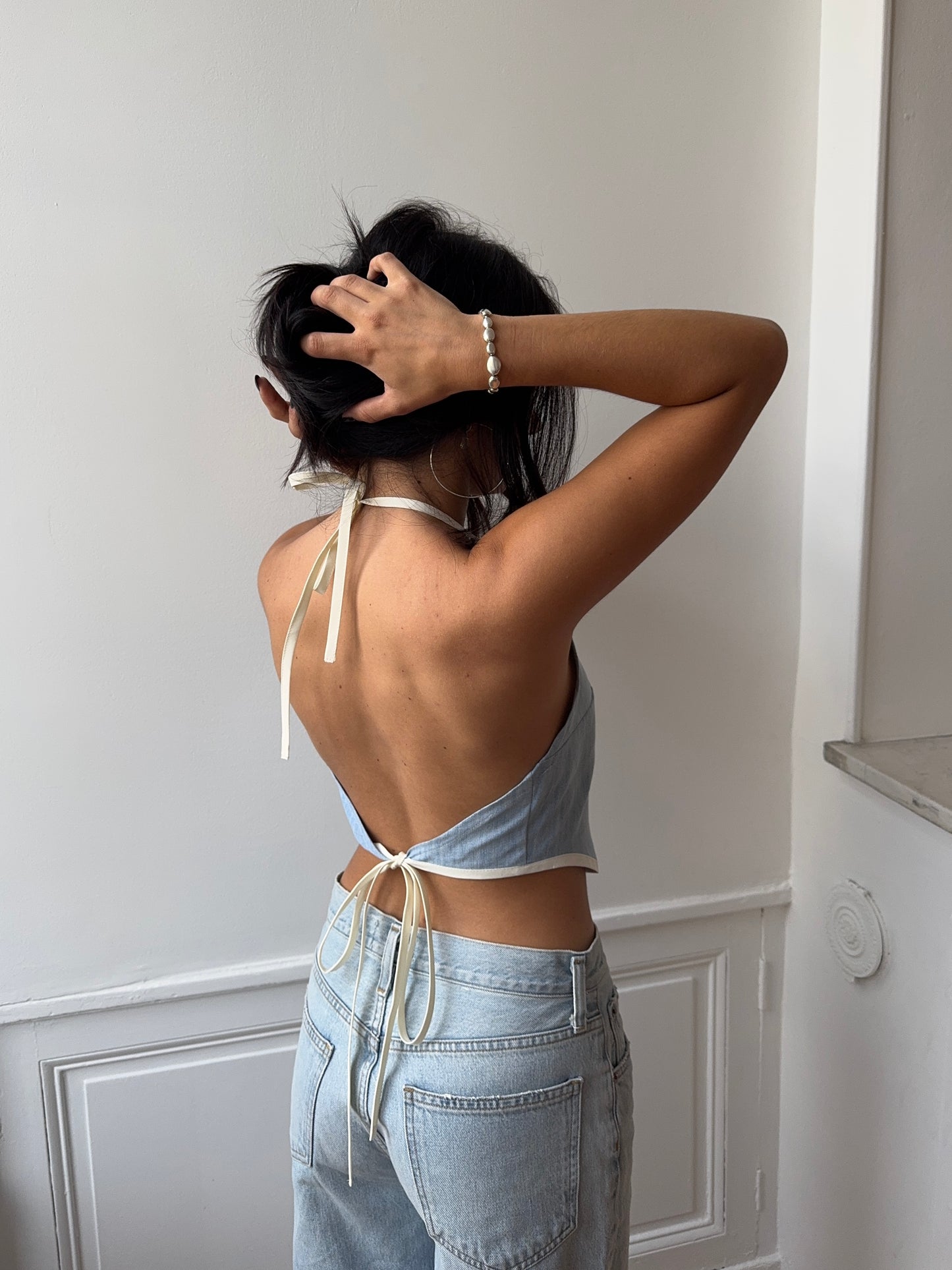 Top upcyclé denim