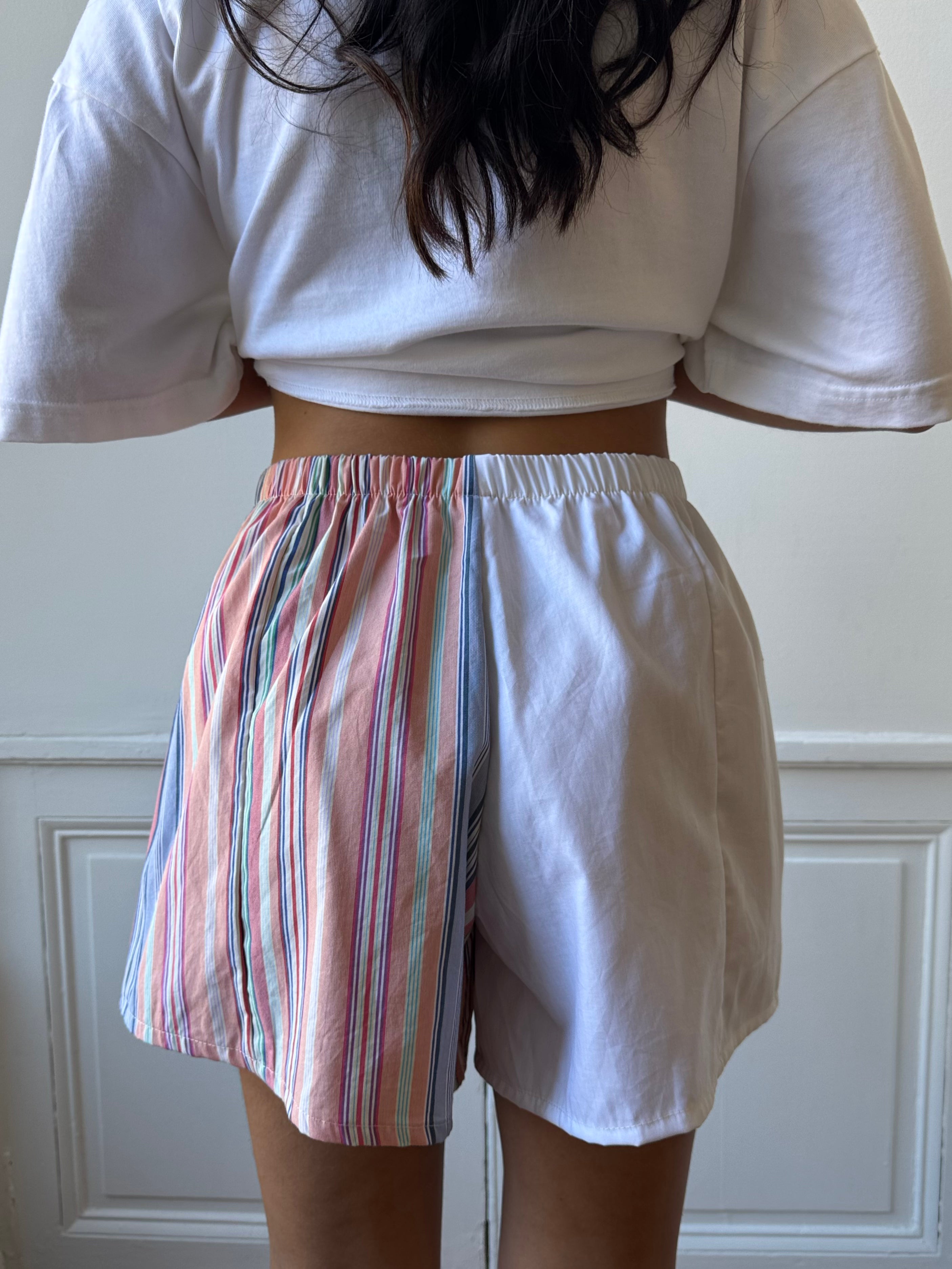 Caleçon short upcyclé bicolore