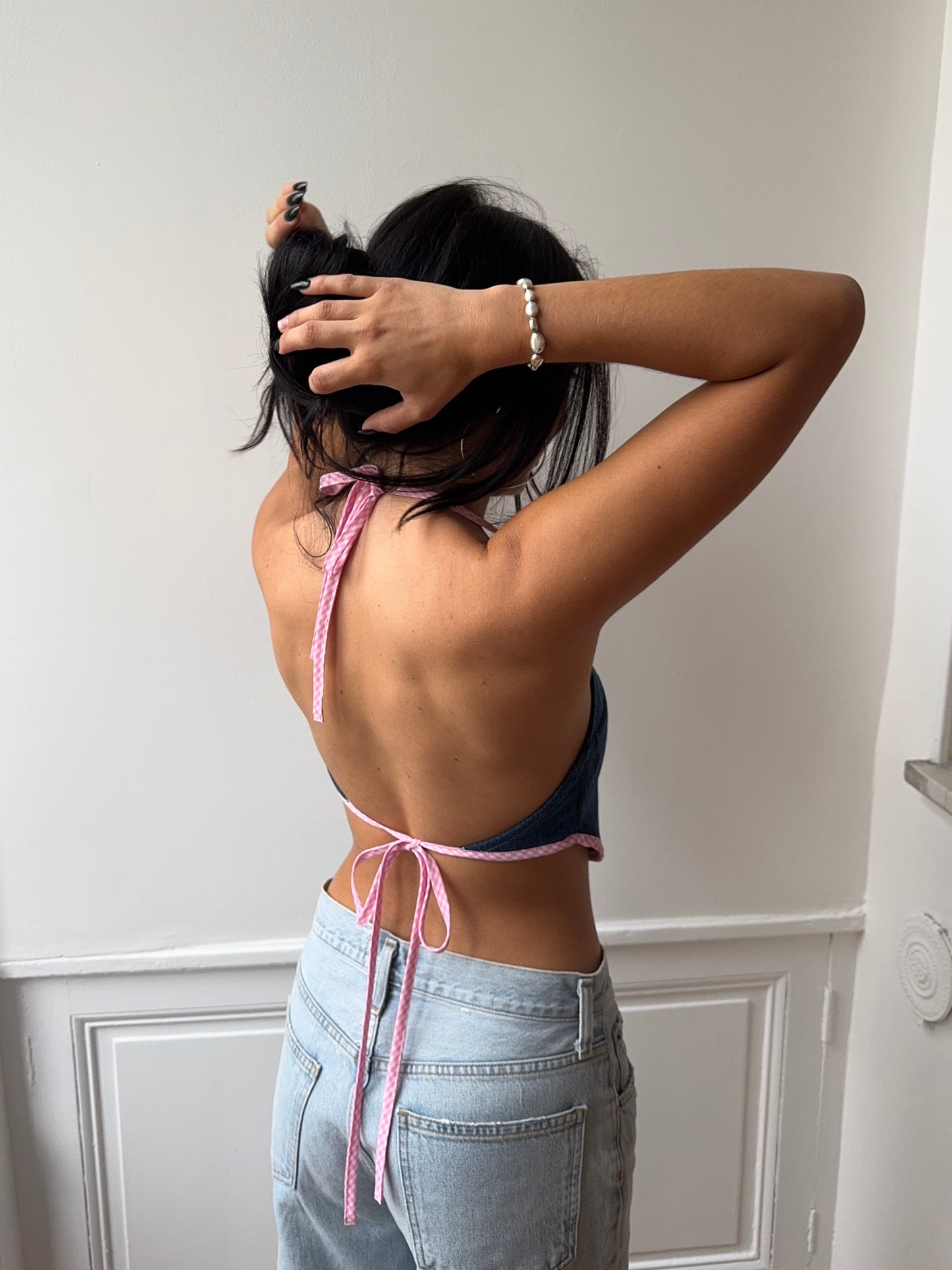 Top upcyclé denim