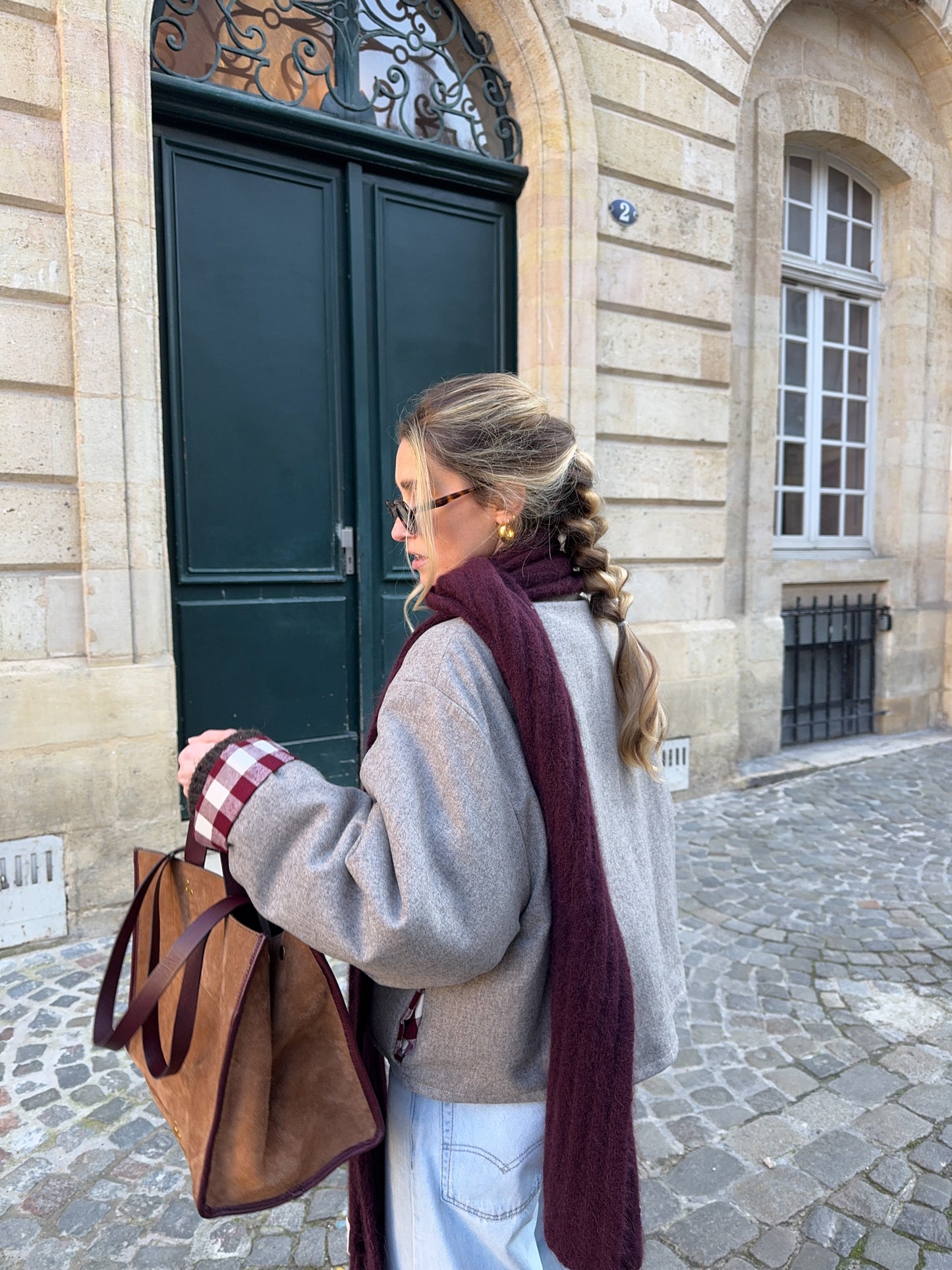 Veste laine taupe