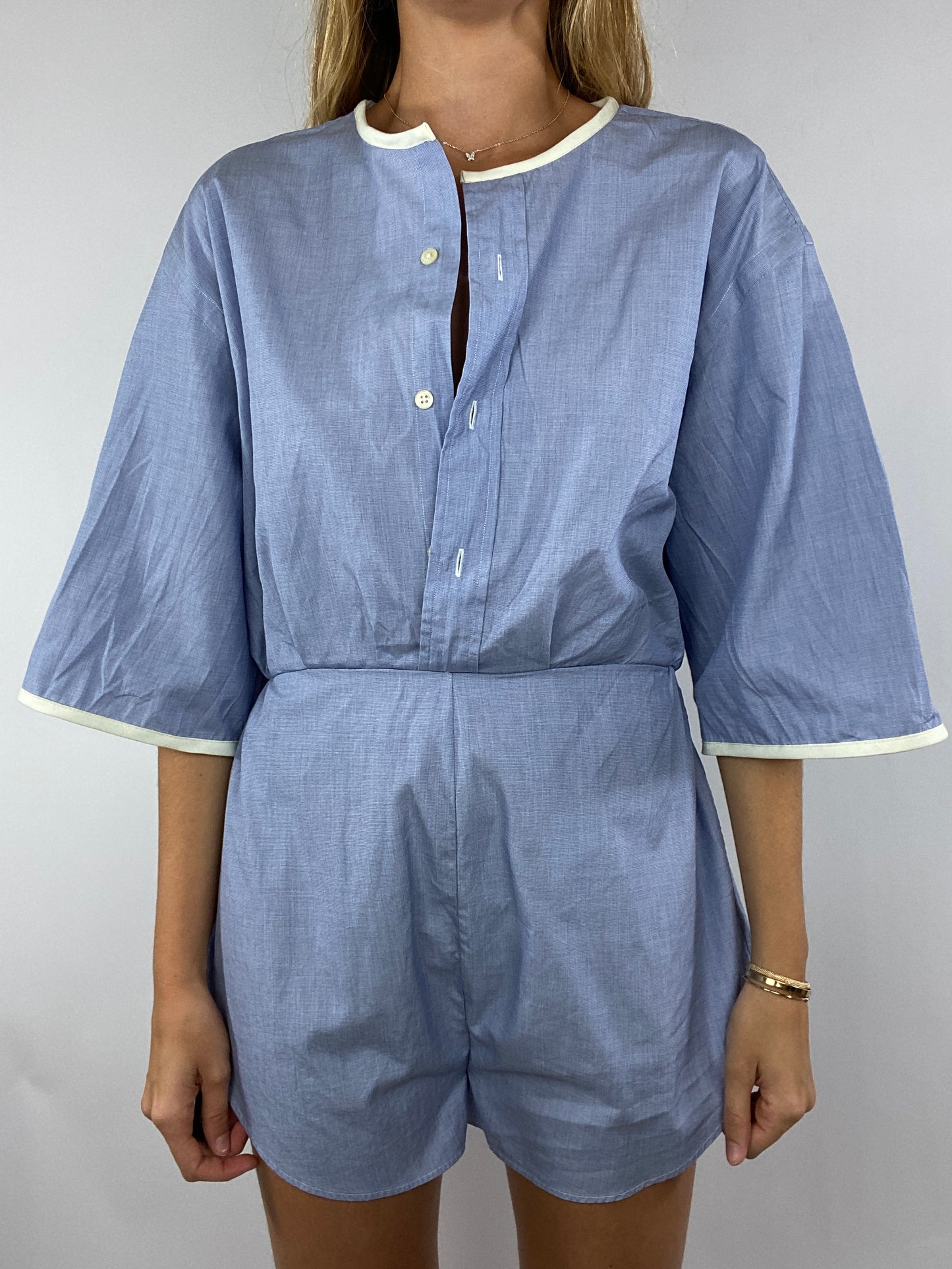 Combinaison upcyclée bleu chiné