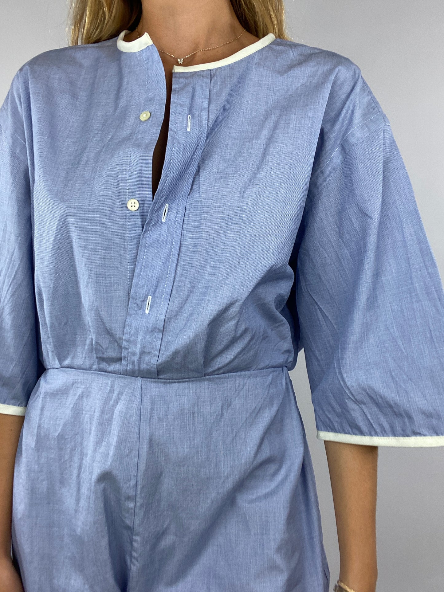 Combinaison upcyclée bleu chiné