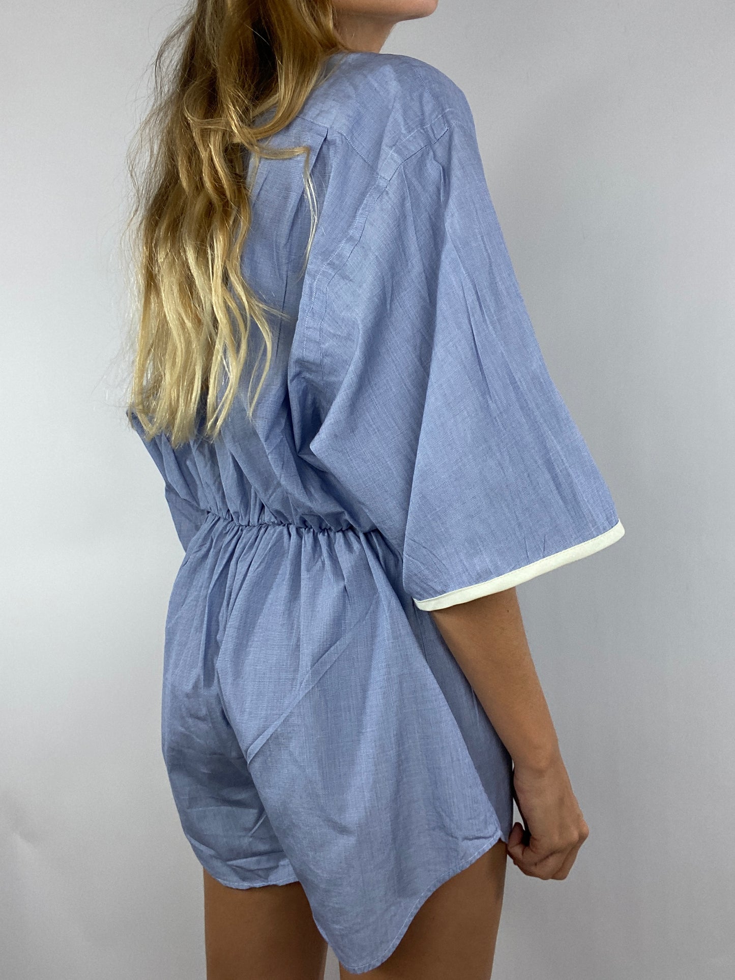 Combinaison upcyclée bleu chiné