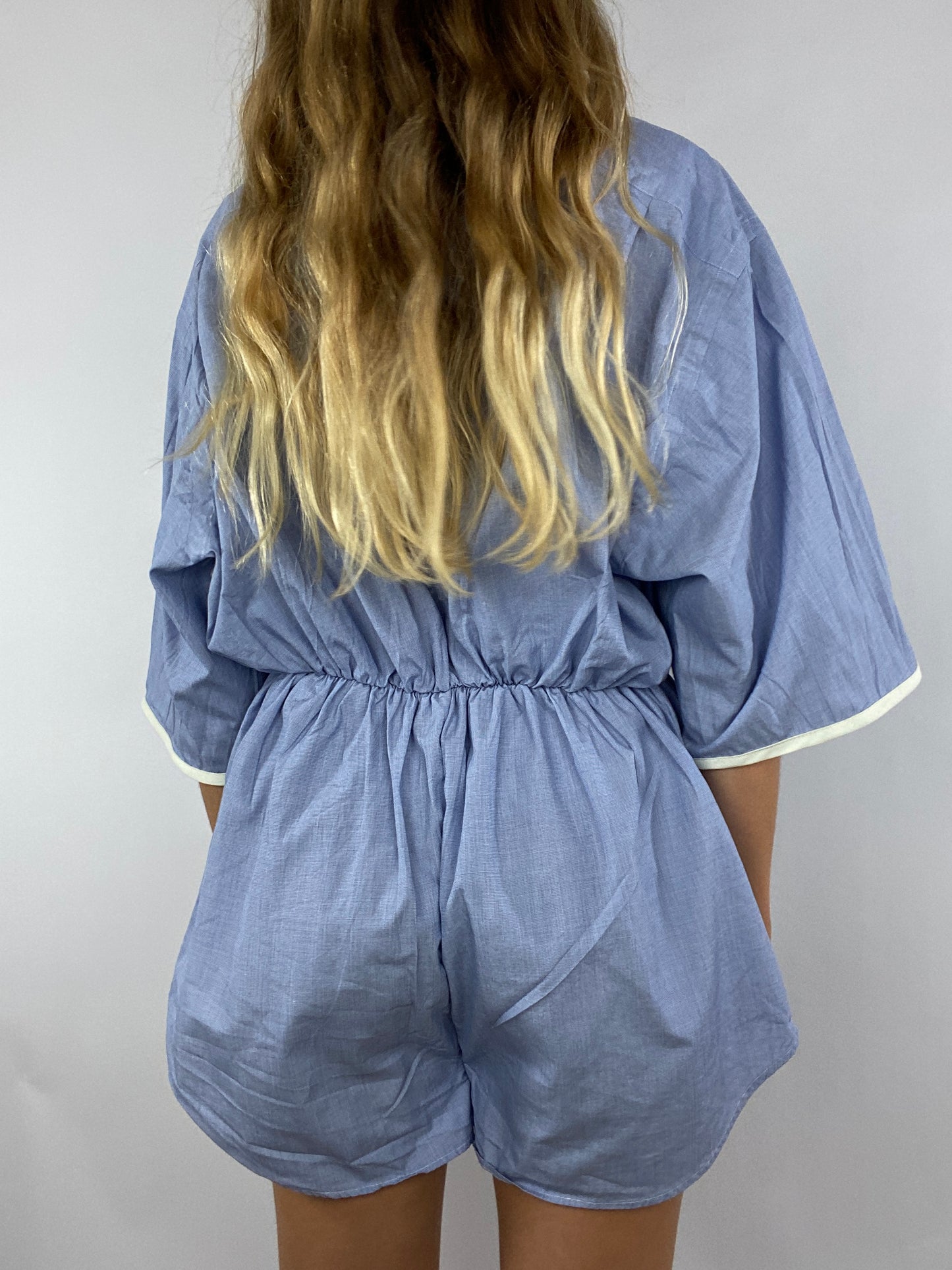 Combinaison upcyclée bleu chiné