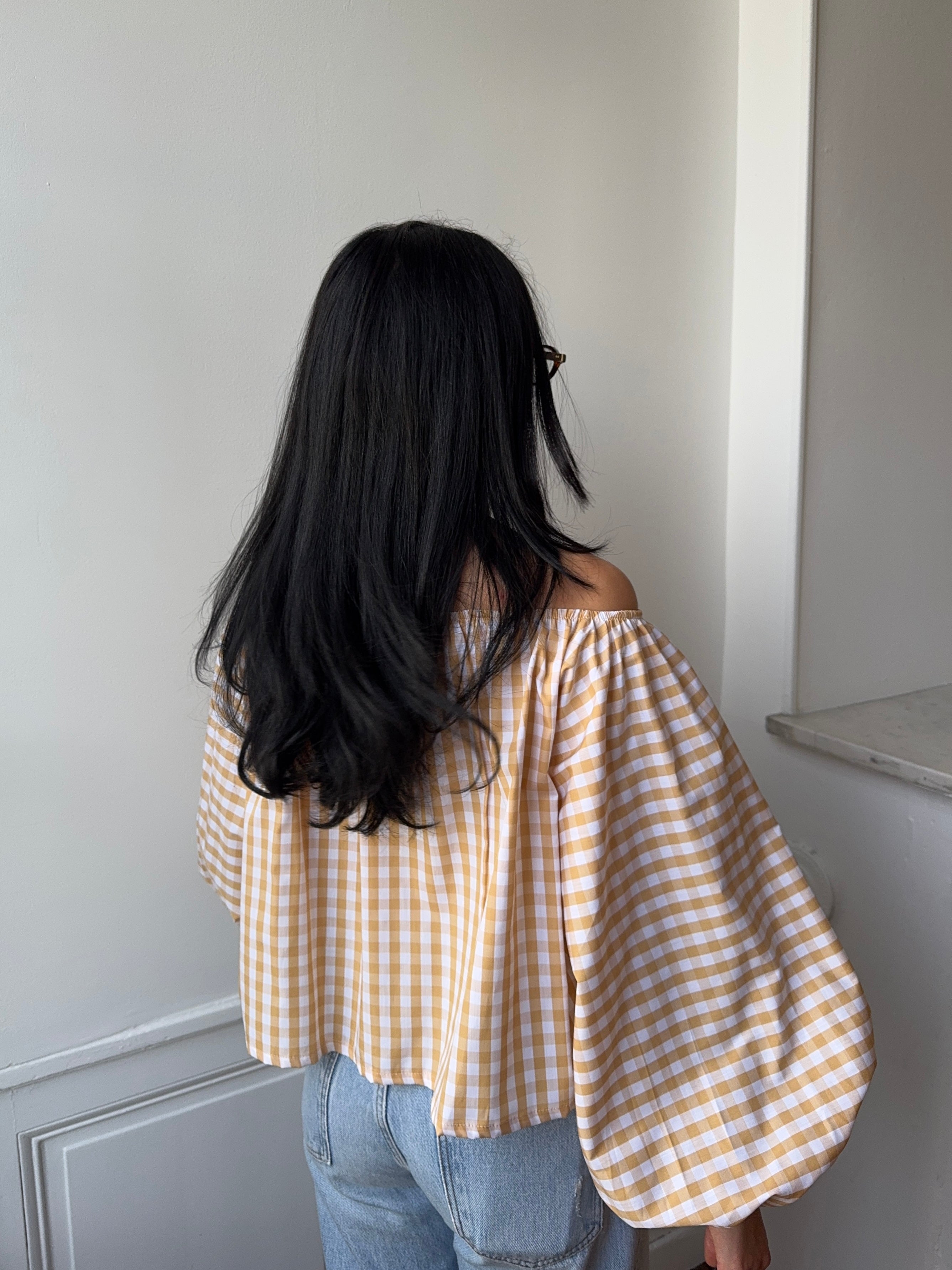 Blouse vichy moutarde