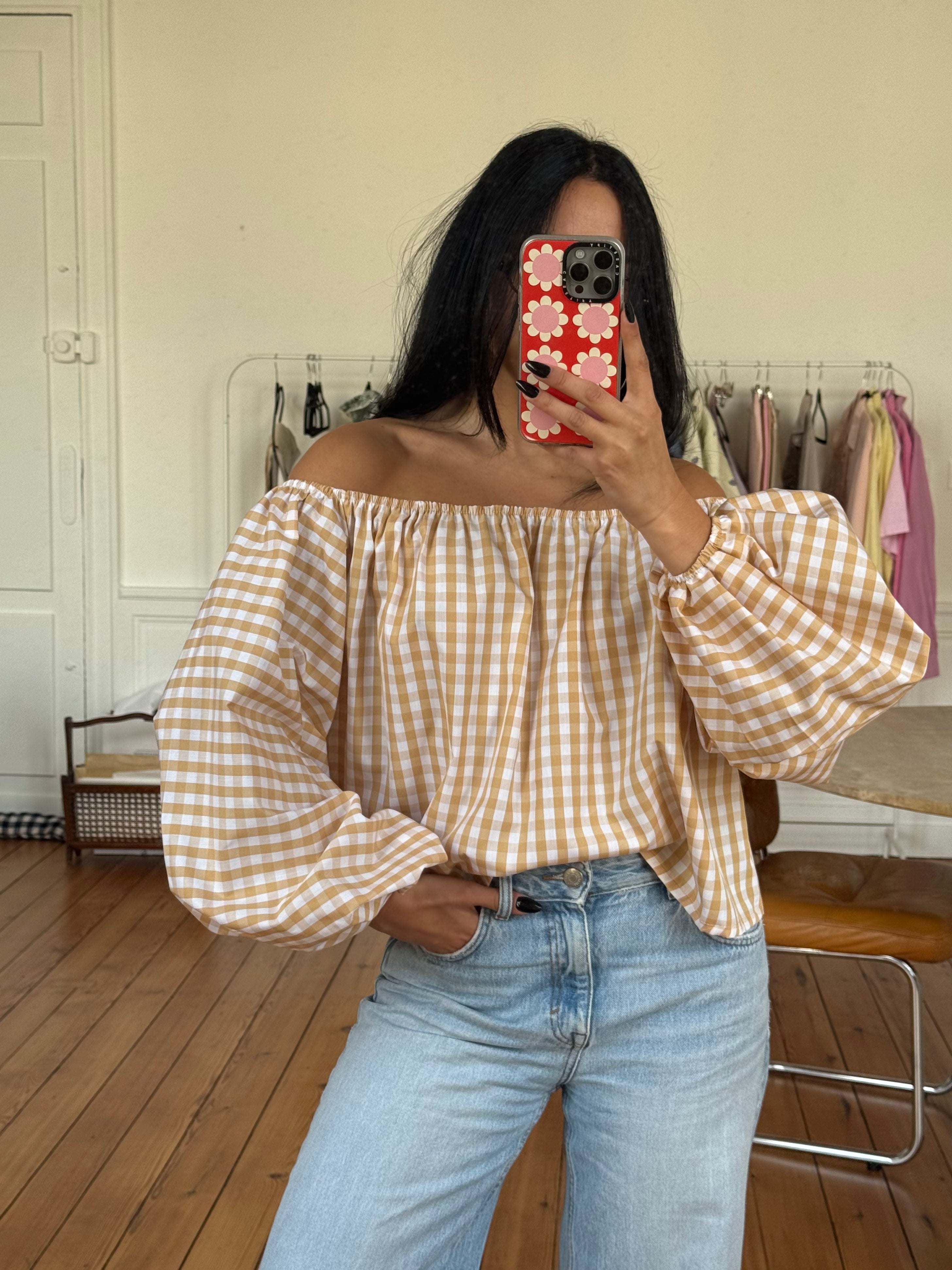 Blouse vichy moutarde