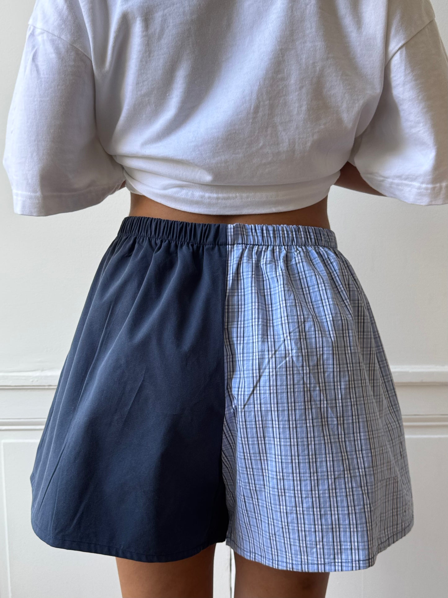 Caleçon short upcyclé bicolore