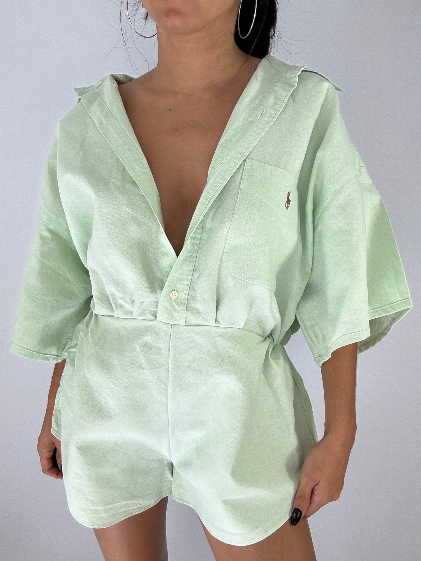Combinaison upcyclée vert pastel