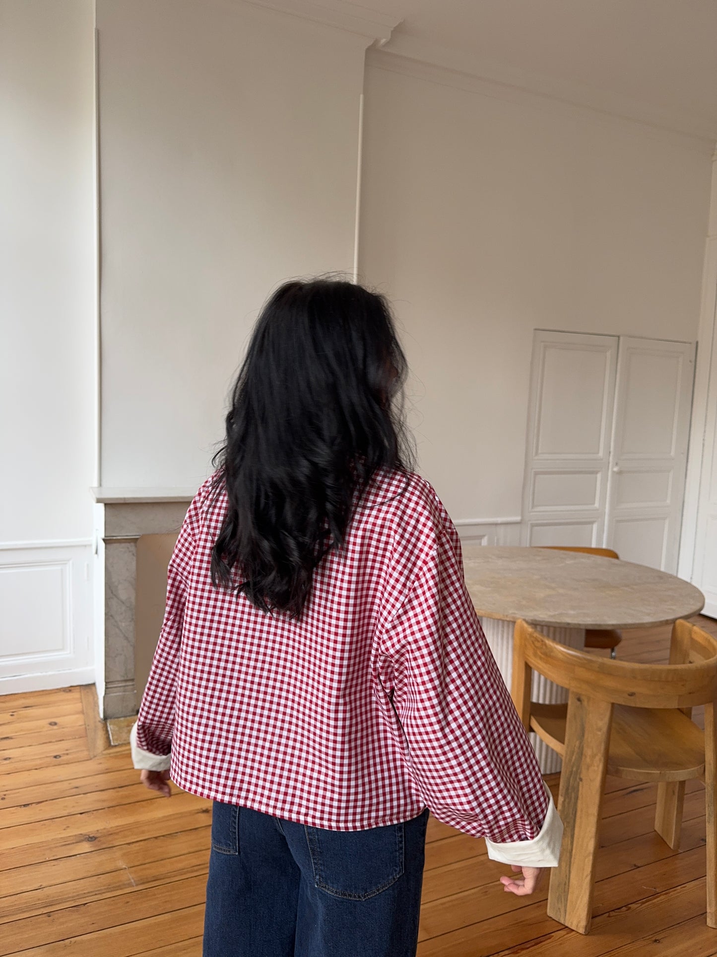 Veste vichy rouge