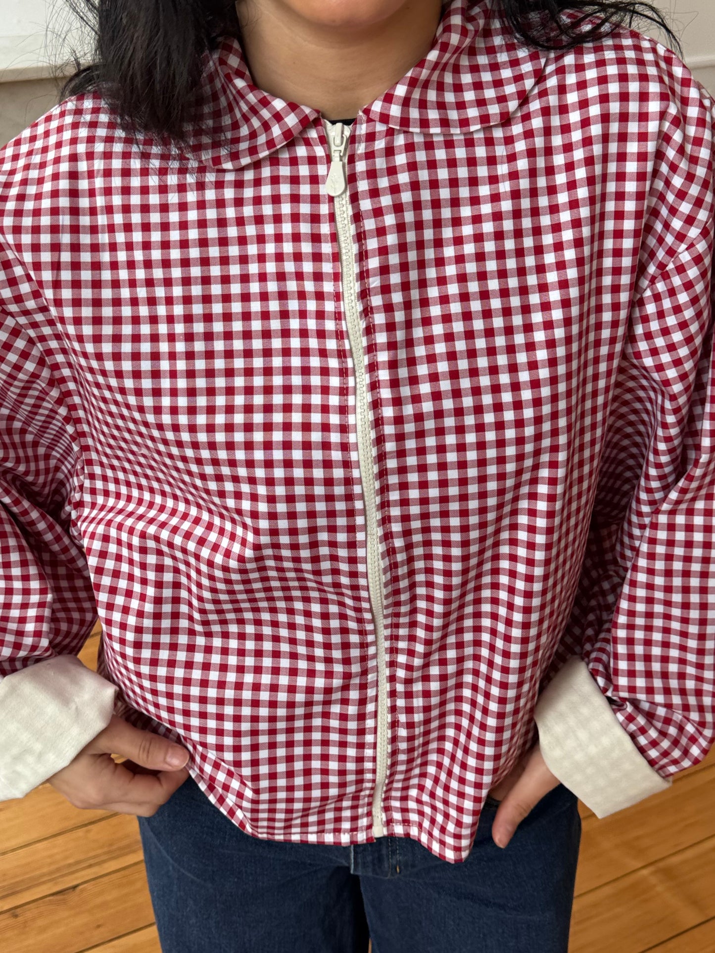 Veste vichy rouge