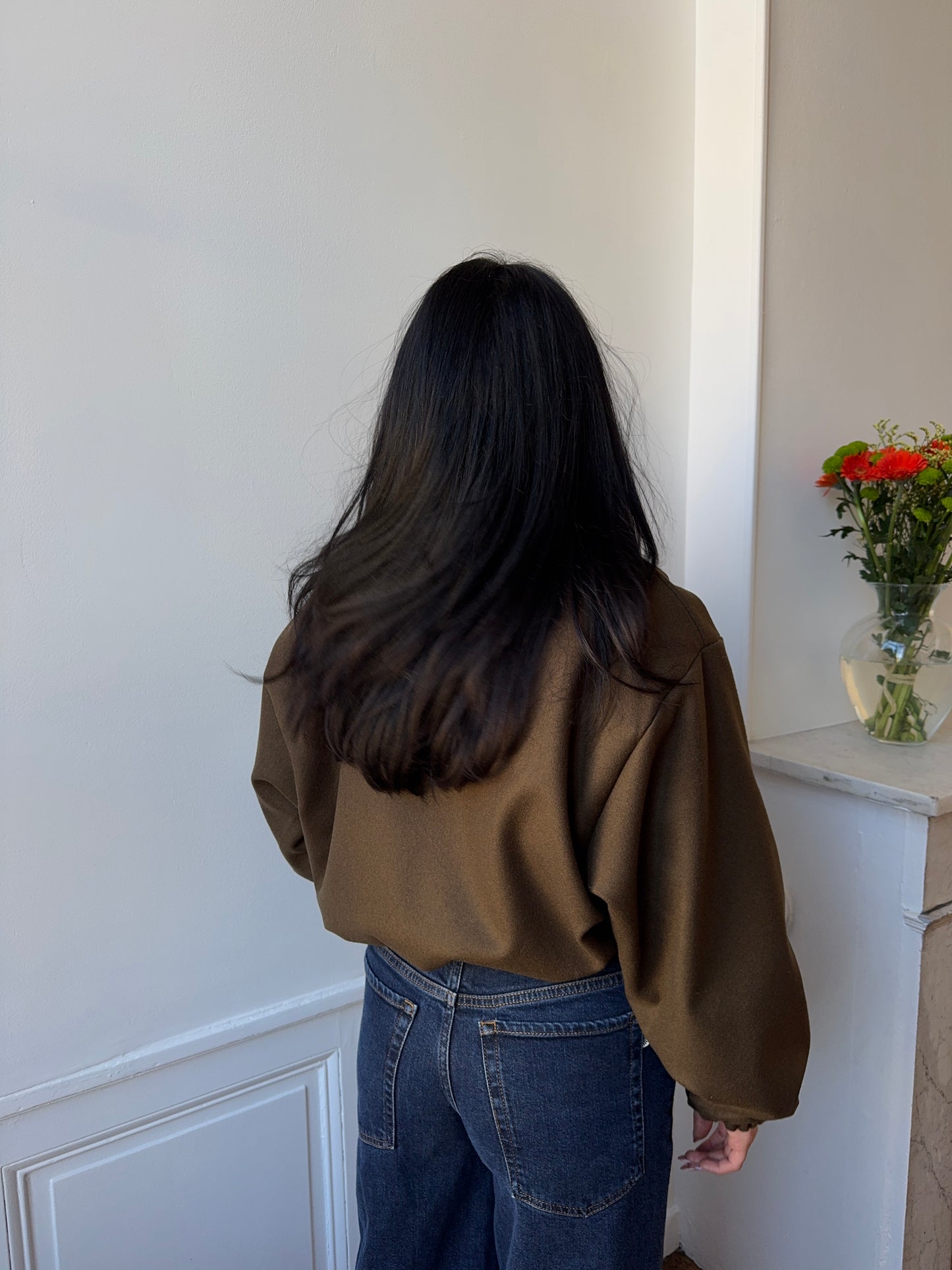 Bomber laine marron
