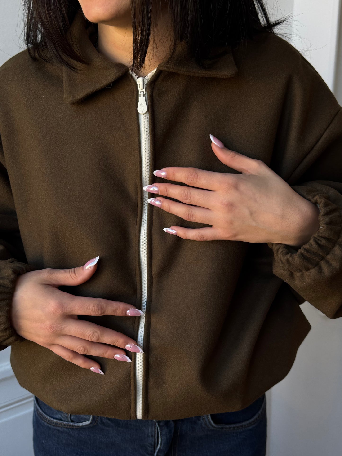 Bomber laine marron