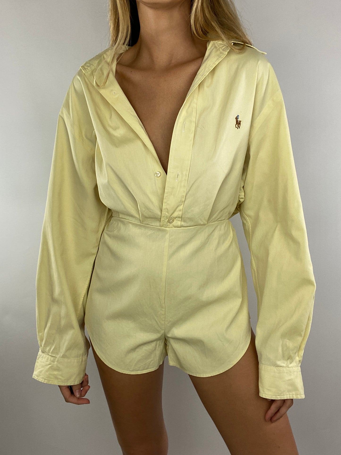 Combinaison upcyclée jaune pâle