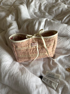 Trousse upcyclée matelassée rosée