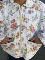 Veste upcyclée matelassée à fleurs