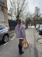 Veste matelassée vichy bordeaux