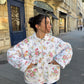 Veste upcyclée matelassée à fleurs