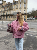 Veste matelassée vichy rouge