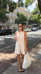 Combinaison short écrue