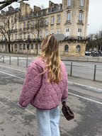 Veste matelassée vichy rouge