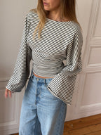 Ribbed striped top - M/L