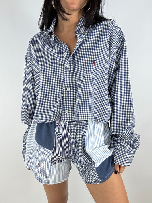 Ensemble upcyclé vichy et patchwork