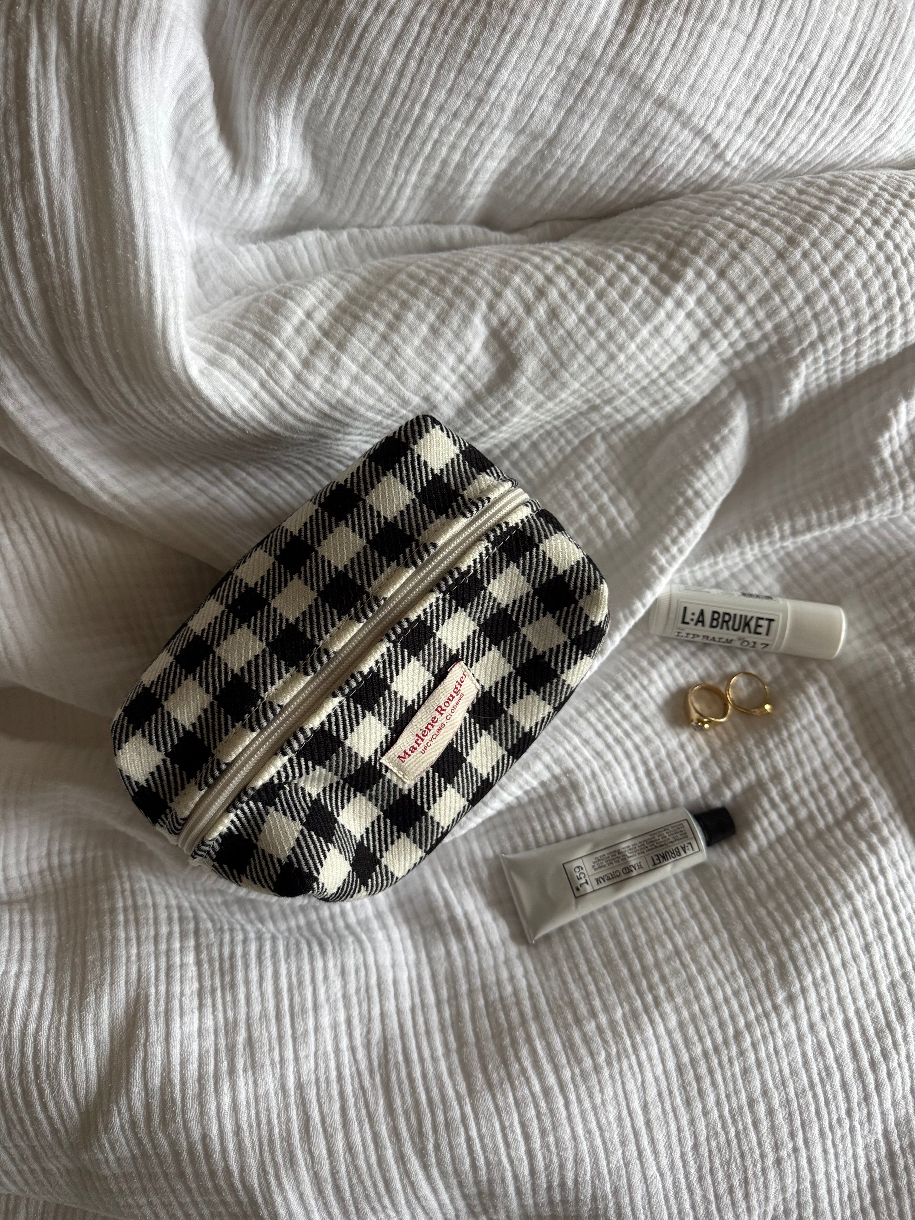Trousse laine vichy noir et blanc