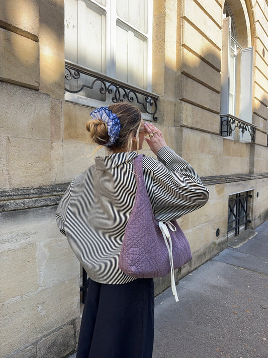 Sac upcyclé matelassé violet
