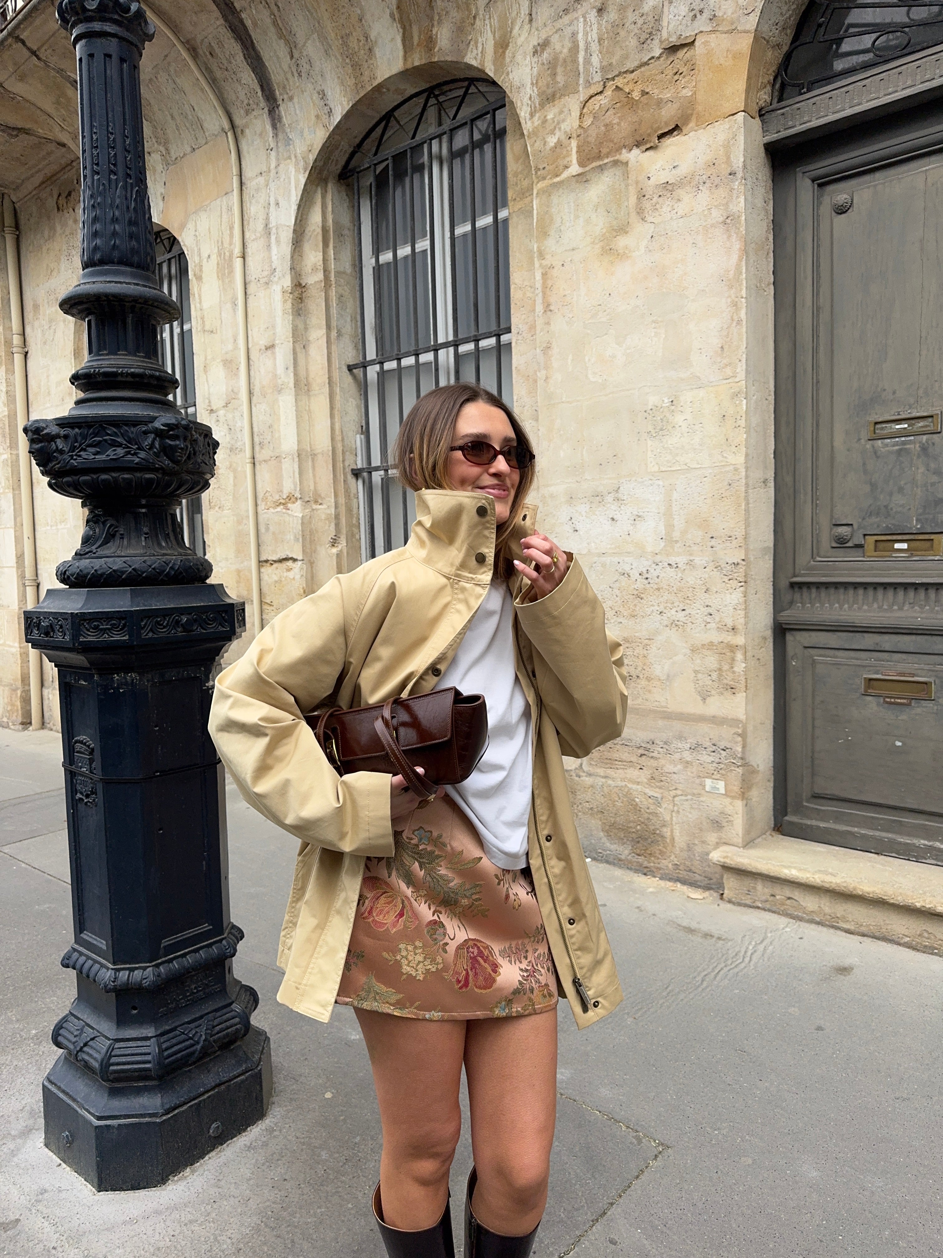 Jupe-short satinée cuivrée - S