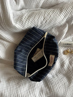 Trousse denim marine à rayures