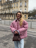 Veste matelassée vichy rouge