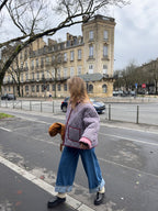 Veste matelassée vichy bordeaux