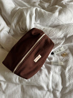 Trousse laine marron-bordeaux