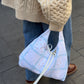 Sac upcyclé matelassé blanc à motifs