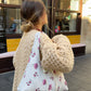 Sac upcyclé matelassé blanc à fleurs