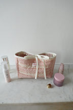 Trousse upcyclée matelassée rosée