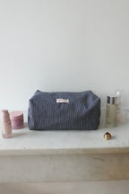 Trousse denim à rayures