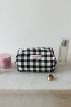 Trousse laine vichy noir et blanc