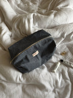 Trousse denim à rayures