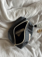 Trousse denim à rayures