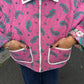 Veste upcyclée matelassée rose à motif
