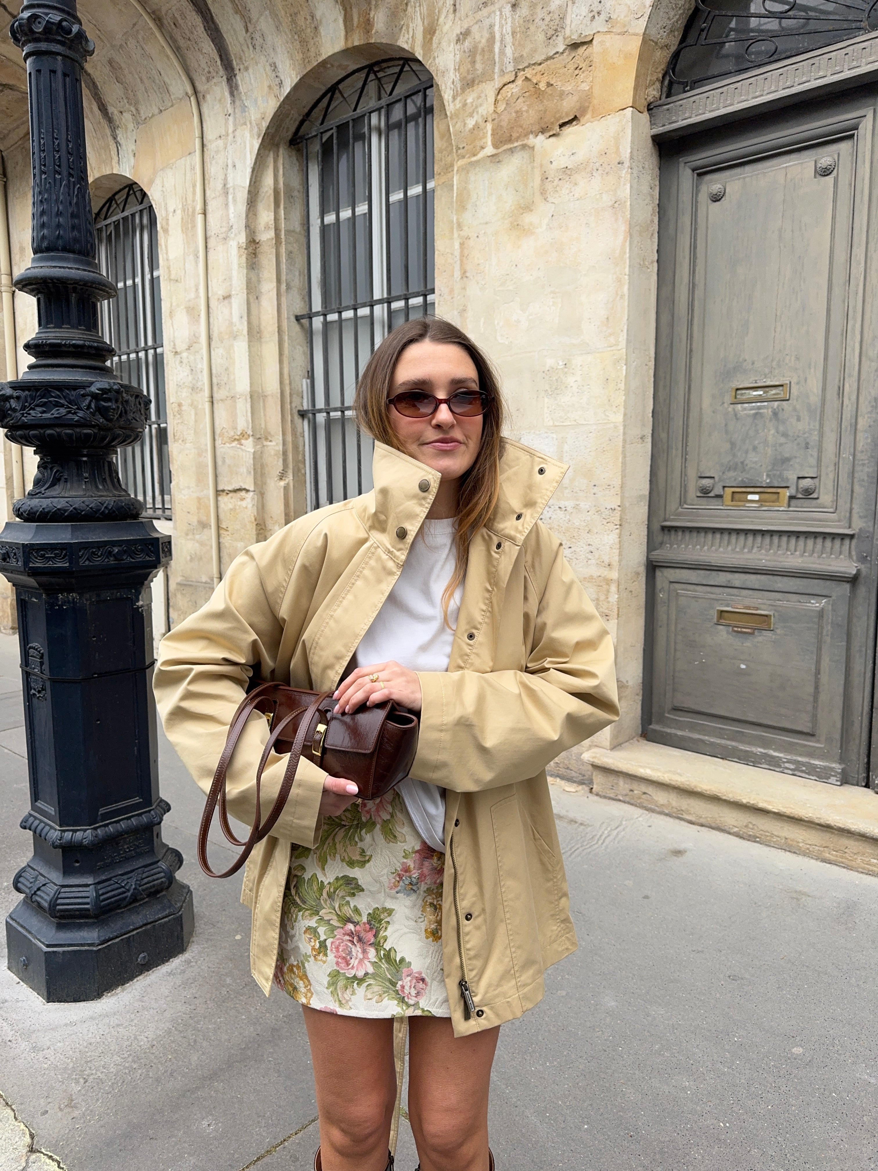 Jupe-short upcyclée à fleurs vintage