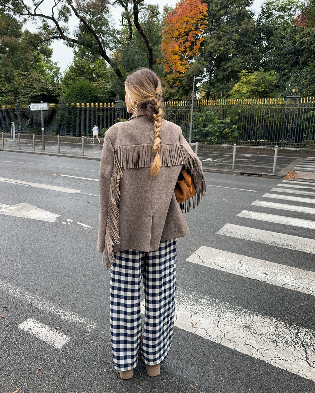 Pantalon vichy bleu